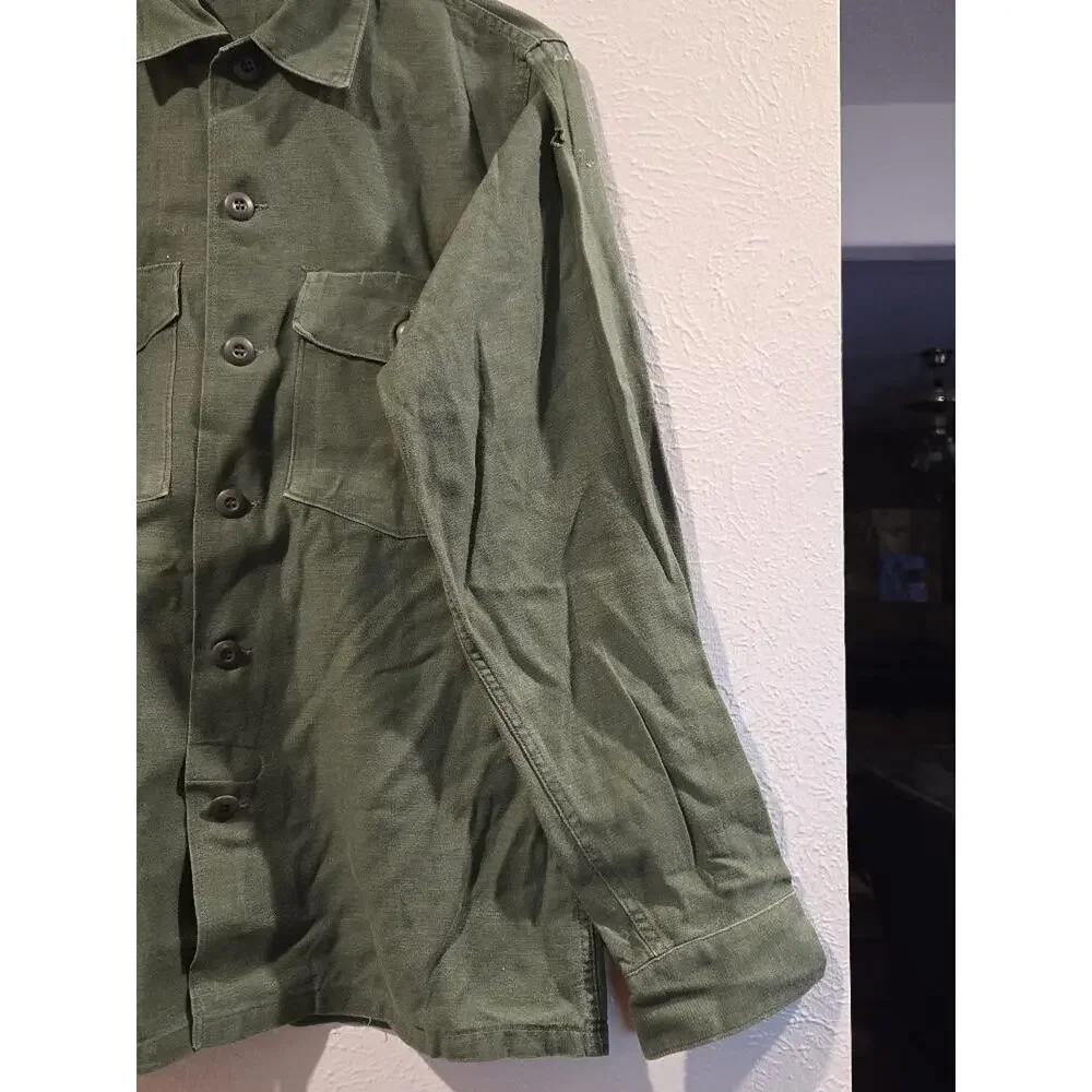 VTG 1971 Vietnam US Army OG-107 Sateen Shirt 14 1/2 X33 NSN:8405-781-8946 #K79k